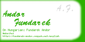 andor fundarek business card